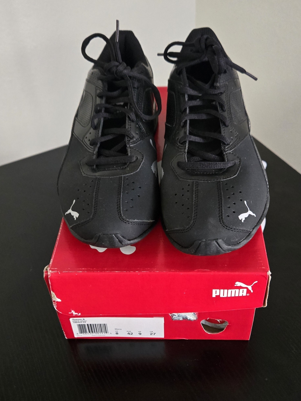PUMA Black Athletic Sneakers with White Logo